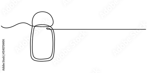 Mini Microphone continuous one line drawing, Wireless lavalier microphone one line draw, Woman using a lapel microphone, Wireless Lavalier Lapel Microphone continuous one line drawing. 