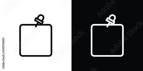 Note sticky icon design. simple stroke line vector icon set