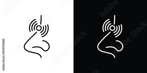Nose pain icon design. simple stroke line vector icon set
