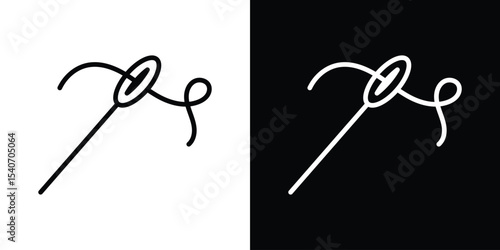 Needle icon design. simple stroke line vector icon set