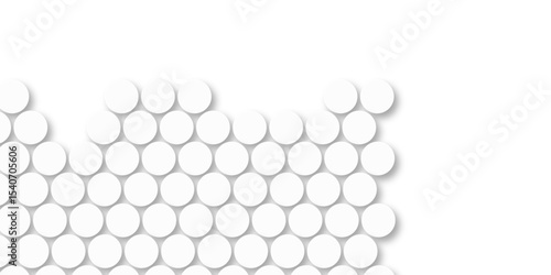 White tiles wall. round marble textures, ball tiles. Top view pavement circle block white texture with seamless patterns floor background. Air Bubble wrap texture background. Textured Background.