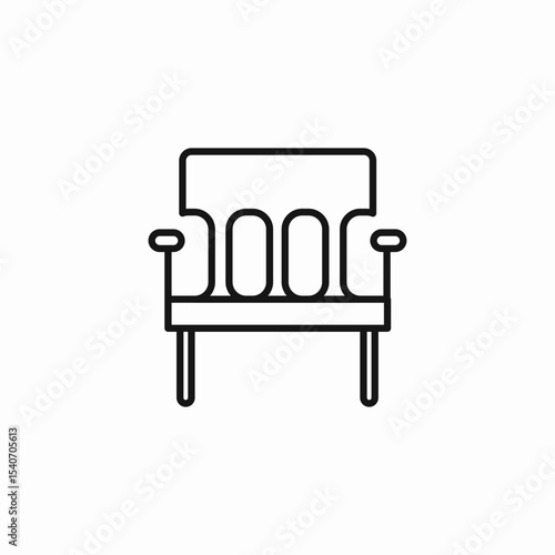 armrest bench seat icon sign vector