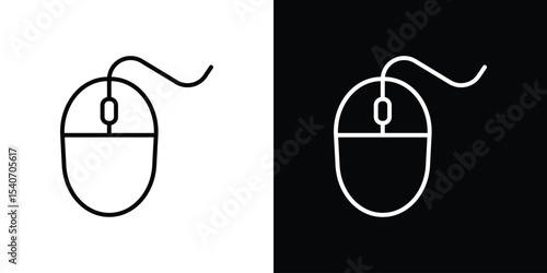 Mouse icon design. simple stroke line vector icon set