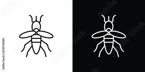 Mosquito icon design. simple stroke line vector icon set