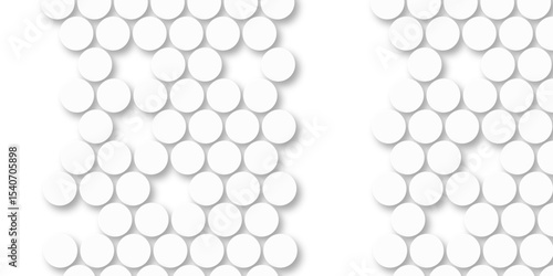 White tiles wall. round marble textures, ball tiles. Top view pavement circle block white texture with seamless patterns floor background. Air Bubble wrap texture background. Textured Background.