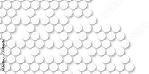 White tiles wall. round marble textures, ball tiles. Top view pavement circle block white texture with seamless patterns floor background. Air Bubble wrap texture background. Textured Background.
