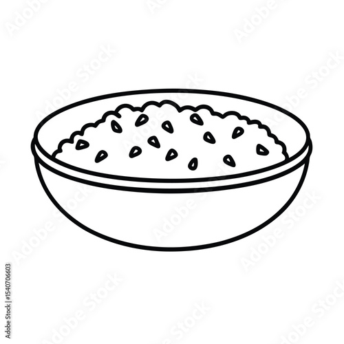 Afghan Kabuli Pulao with Raisins in Clean Line Art Vector illustration