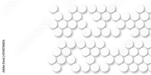 White tiles wall. round marble textures, ball tiles. Top view pavement circle block white texture with seamless patterns floor background. Air Bubble wrap texture background. Textured Background.