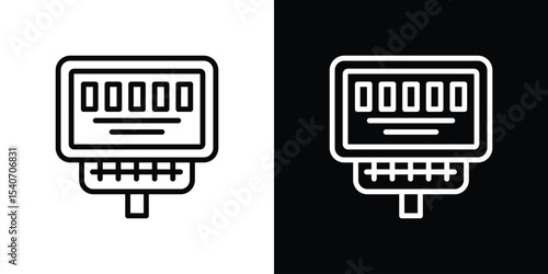 Meter icon design. simple stroke line vector icon set
