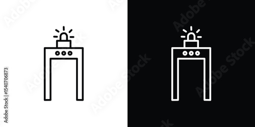 Metal detector icon design. simple stroke line vector icon set