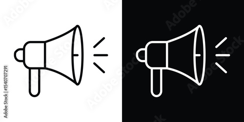 Megaphone icon design. simple stroke line vector icon set