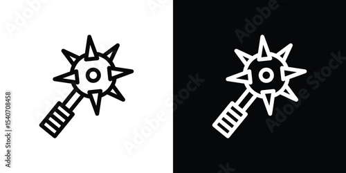 Mace icon design. simple stroke line vector icon set