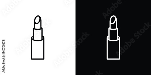 Lipstick icon design. simple stroke line vector icon set
