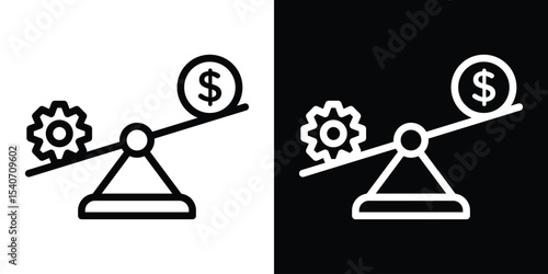 Leverage icon design. simple stroke line vector icon set