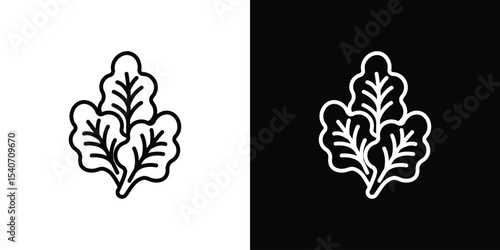 Lettuce icon design. simple stroke line vector icon set