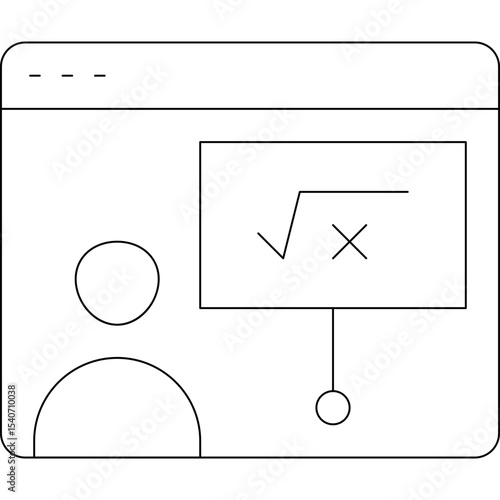 Mathematic presentation icon single icon vector illustration