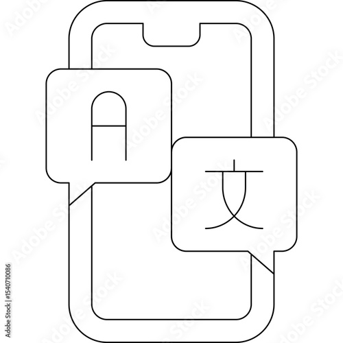 Mobile translation icon single icon vector illustration
