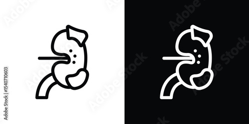 Kidney disease icon design. simple stroke line vector icon set