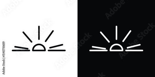 Keyboard brightness icon design. simple stroke line vector icon set