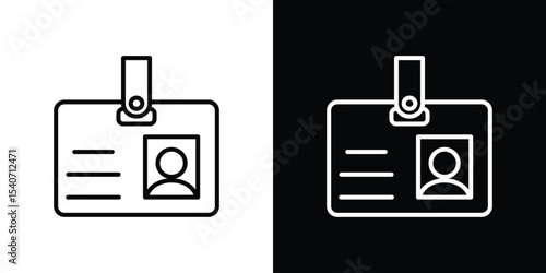 ID badge icon design. simple stroke line vector icon set