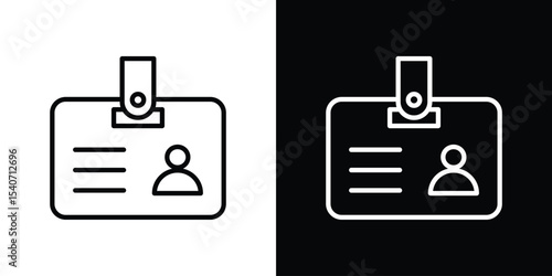 ID badge icon design. simple stroke line vector icon set