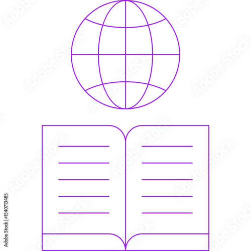 Book global icon single icon vector illustration