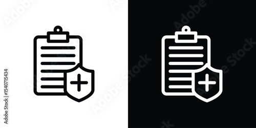 Health insurance icon design. simple stroke line vector icon set