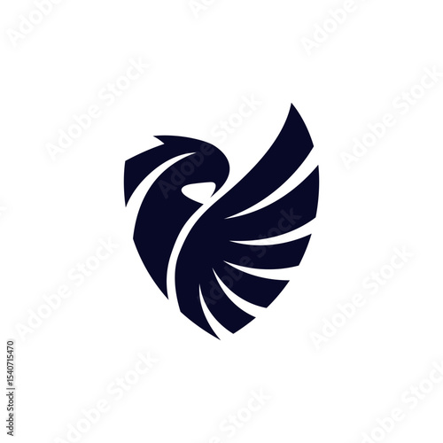 Εκτύπωση καμβά Falcon Shield Logo. eagle security logo design template vector