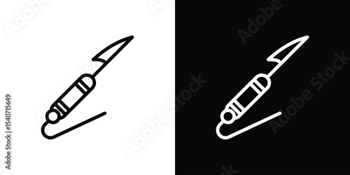 Harpoon icon design. simple stroke line vector icon set
