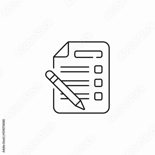 document pencil checklist icon sign vector