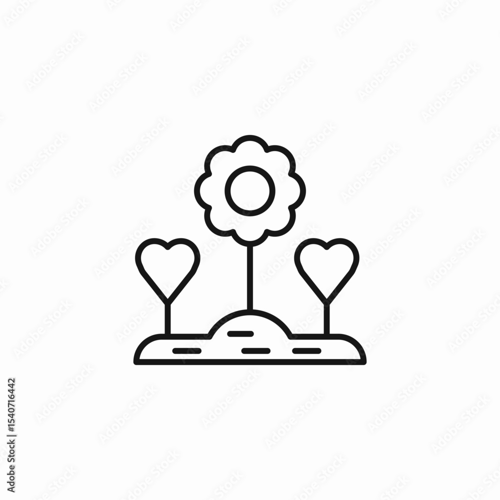 flower heart garden icon sign vector flower heart garden icon sign vector