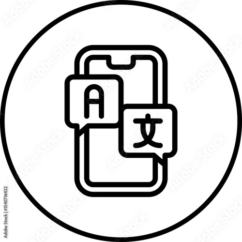 Mobile translation icon single icon vector illustration