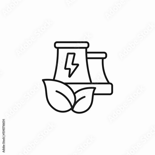 green energy plant icon sign vector