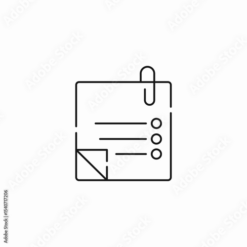 memo notes paperclip icon sign vector
