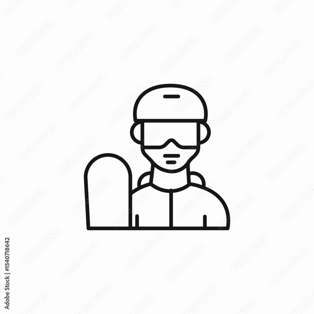 snowboarder person goggles icon sign vector snowboarder person goggles icon sign vector