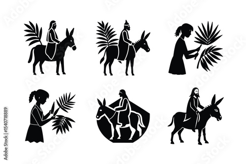 palm Sunday silhouette bundle design