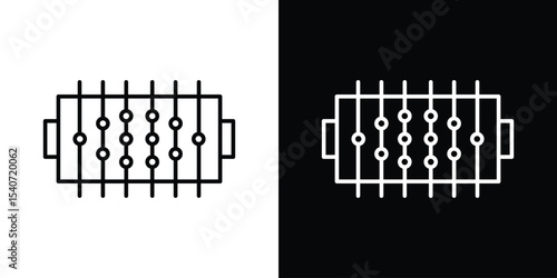 Foosball icon design. simple stroke line vector icon set