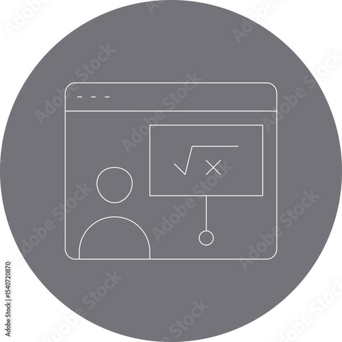 Mathematic presentation icon single icon vector illustration