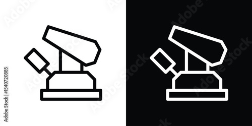 Floor sanding machine icon design. simple stroke line vector icon set