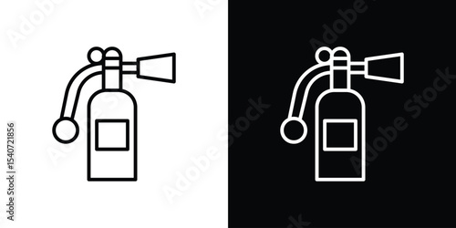 Fire extinguisher icon design. simple stroke line vector icon set