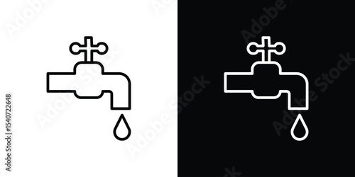 Faucet drip icon design. simple stroke line vector icon set