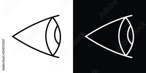 Eye side icon design. simple stroke line vector icon set