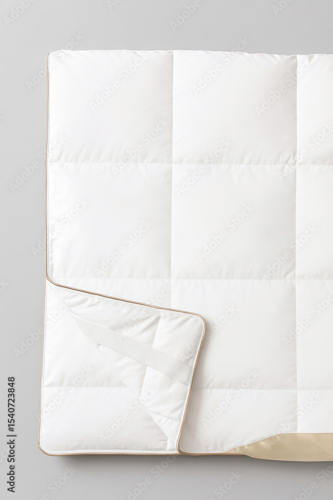 Obraz premium White quilted blanket with folded corner 
