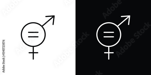 Equality icon design. simple stroke line vector icon set