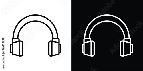 Ear muffs icon design. simple stroke line vector icon set