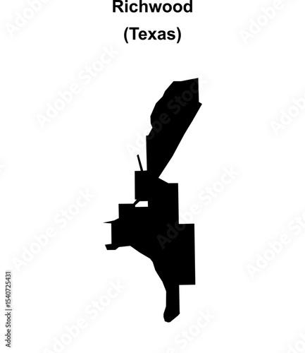 Richwood (Texas) blank outline map