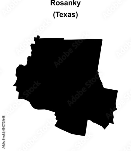 Rosanky (Texas) blank outline map