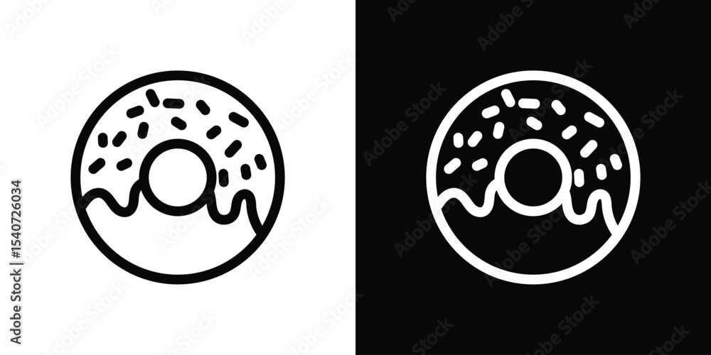 Donut icon design. simple stroke line vector icon set Donut icon design. simple stroke line vector icon set