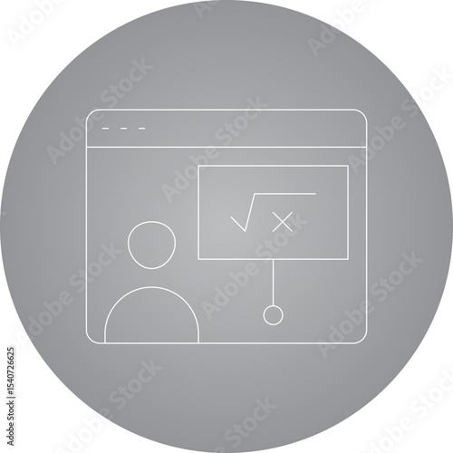 Mathematic presentation icon single icon vector illustration