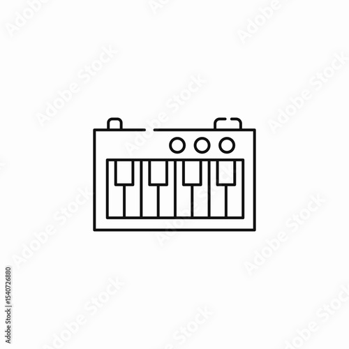 electronic piano keyboard icon sign vector